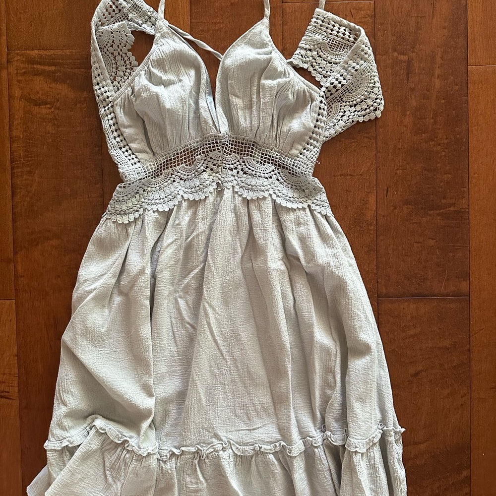 Lace trim mini sundress